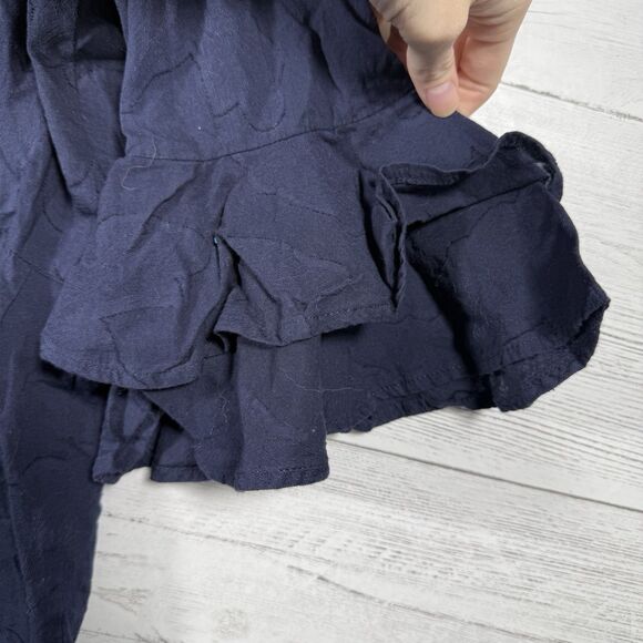 Ann Taylor Loft Womens Size Small Blue Cotton Bell Sleeve Blouse - Picture 2 of 6